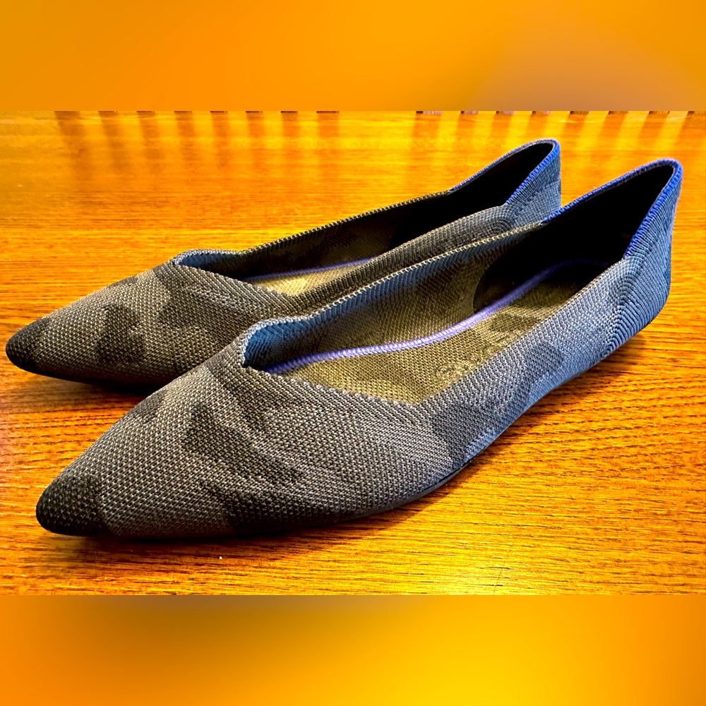 Rothy's Gray Camo The Point Flats EUC Size 10